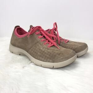 Dansko 40 Womens Camel Suede Lace-up Comfort Sneakers